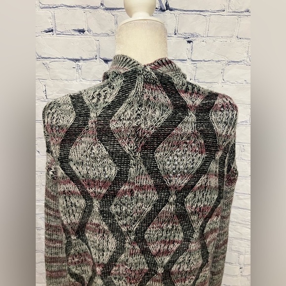 Soft Surroundings Women Longline Cardigan Sweater Open Front Size L/XL Zig Zag - Picture 4 of 6